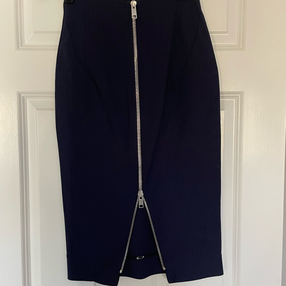 Victoria Beckham Dark Blue Pencil Skirt - Picture 3 of 5